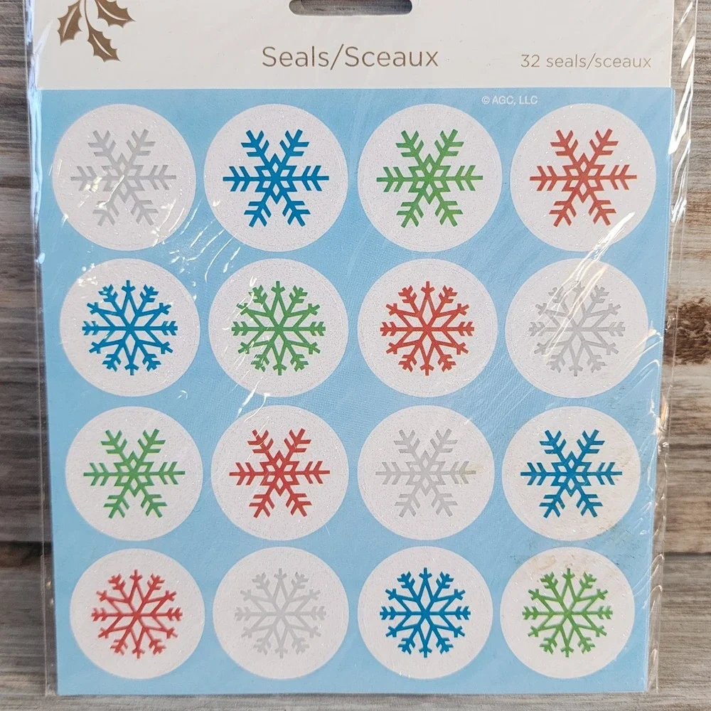 American Greetings Christmas Sticker Seals and Gift Tags Set Snowflake Present